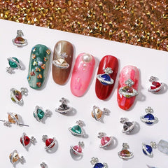 5pcs Zircon Planet Charms Crystal Rhinestones for Manicure Accessories