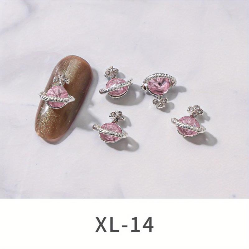 5pcs Zircon Planet Charms Crystal Rhinestones for Manicure Accessories