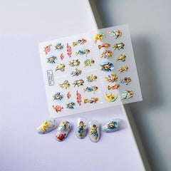 Cupid Love 5D Holographic Nail Stickers Engraved Self Adhesive Decals