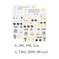 Halloween Nail Art Sticker Self Adhesive Ghost Skull Pumpkin Bat Spider Witch