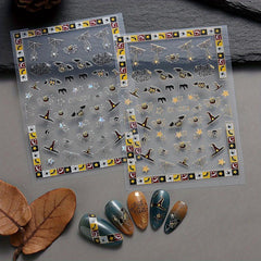 Halloween Nail Art Sticker Self Adhesive Ghost Skull Pumpkin Bat Spider Witch