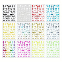 Butterfly Nail Art Stickers Set - Self-Adhesive & Decals for DIY or Salons