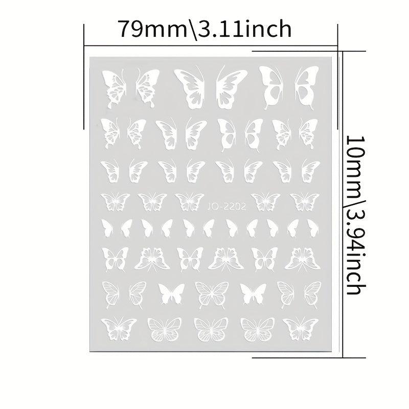 Butterfly Nail Art Stickers Set - Self-Adhesive & Decals for DIY or Salons