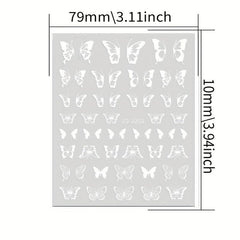 Butterfly Nail Art Stickers Set - Self-Adhesive & Decals for DIY or Salons