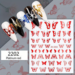 Butterfly Nail Art Stickers Set - Self-Adhesive & Decals for DIY or Salons