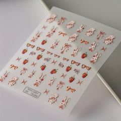 Embossed Easter Bunny Nail Art Stickers for Women Girls