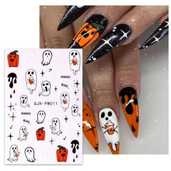 Halloween Nail Art Stickers Ghost Pumpkin Spider Bat Mummy Decals