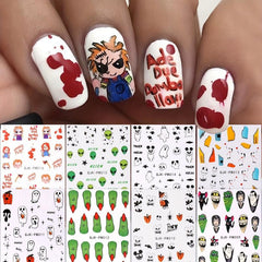 Halloween Nail Art Stickers Ghost Pumpkin Spider Bat Mummy Decals