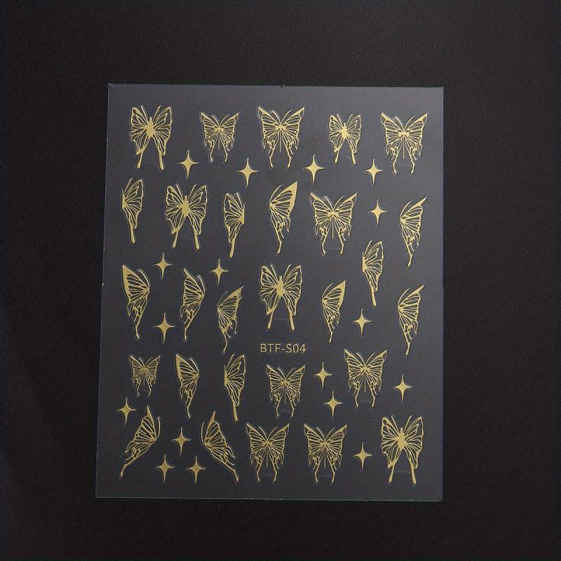 Butterfly Nail Art Sticker Decals 5D Embossed Self Adhesive Nail Accessories