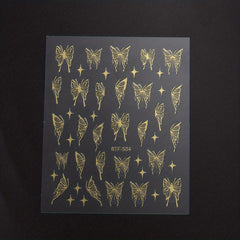 Butterfly Nail Art Sticker Decals 5D Embossed Self Adhesive Nail Accessories