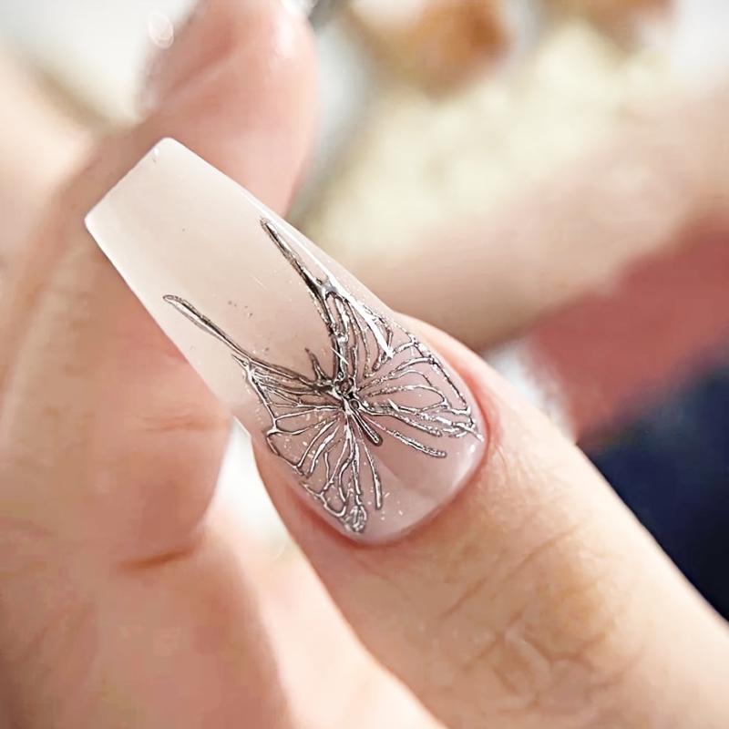 Butterfly Nail Art Sticker Decals 5D Embossed Self Adhesive Nail Accessories