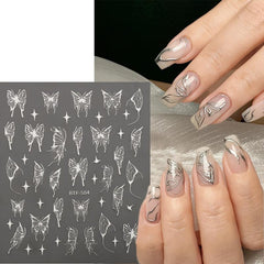 Butterfly Nail Art Sticker Decals 5D Embossed Self Adhesive Nail Accessories