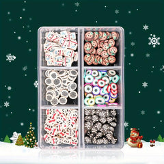 6 Grids Holiday Nail Art 3D Charms - Xmas Halloween Designs
