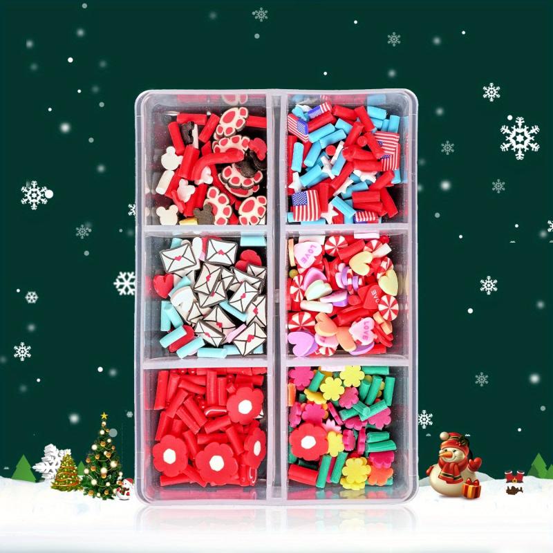 6 Grids Holiday Nail Art 3D Charms - Xmas Halloween Designs