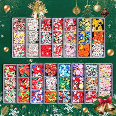 6 Grids Holiday Nail Art 3D Charms - Xmas Halloween Designs