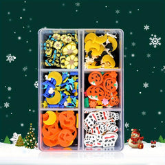 6 Grids Holiday Nail Art 3D Charms - Xmas Halloween Designs