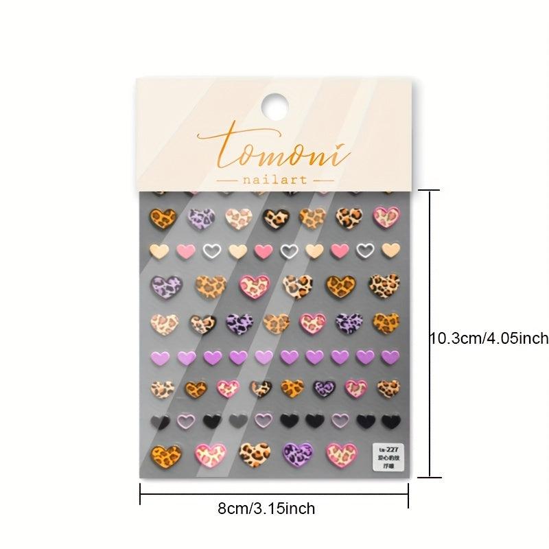 3D Nail Art Sticky Tabs Summer Heart Manicure Art Sticker Decoration