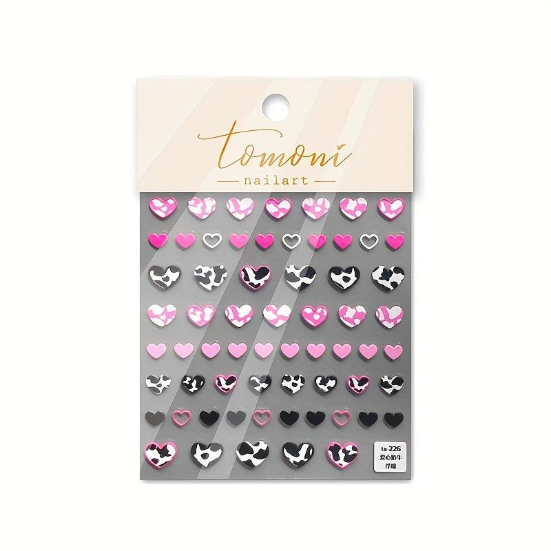 3D Nail Art Sticky Tabs Summer Heart Manicure Art Sticker Decoration