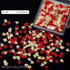 Fall Nail Art Glitters Sequins Maple Leaf Shape Decals