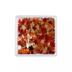 Fall Nail Art Glitters Sequins Maple Leaf Shape Decals