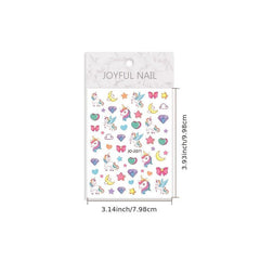 Unicorn & Rainbow Horse Nail Stickers Self-Adhesive Decals for DIY Nail Art