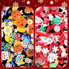 Christmas Nail Art Slices 3D Snowflake Snowman Santa Claus Charms