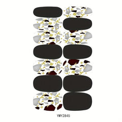 12 Sheets Colorful Nail Decal Strips - Full Cover Self Adhesive Art Decals
