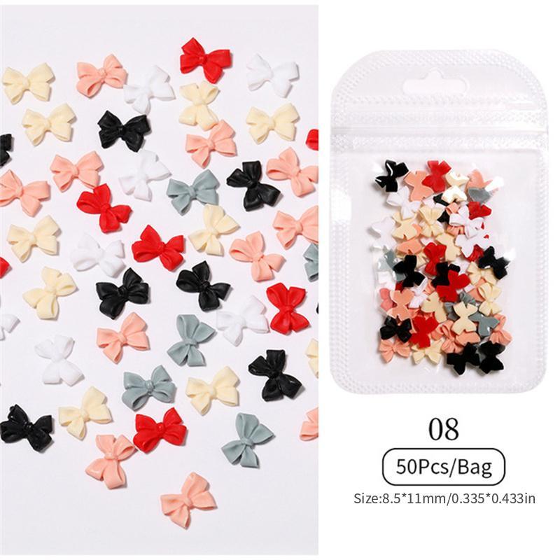 50pcs Lollipop Nail Decorations with Bow Knot
