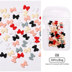 50pcs Lollipop Nail Decorations with Bow Knot