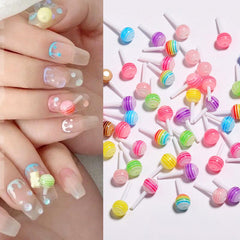 50pcs Lollipop Nail Decorations with Bow Knot