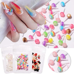 50pcs Lollipop Nail Decorations with Bow Knot
