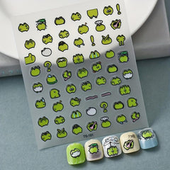 10pcs 5D Embossed Frog Nail Art Stickers Self Adhesive Decals