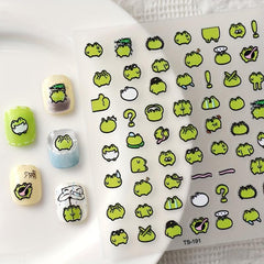 10pcs 5D Embossed Frog Nail Art Stickers Self Adhesive Decals