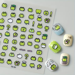 10pcs 5D Embossed Frog Nail Art Stickers Self Adhesive Decals