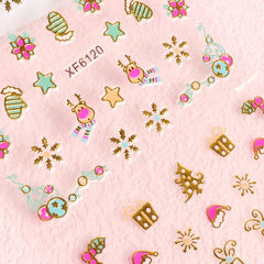 Christmas Nail Art Stickers Santa Claus Snowflake Elk Decals