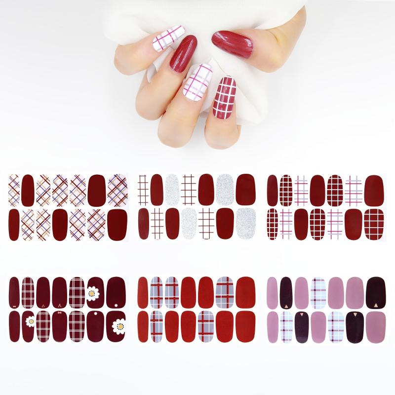 Self Adhesive Nail Polish Decal Tip Full Wrap Sticker with Nail File