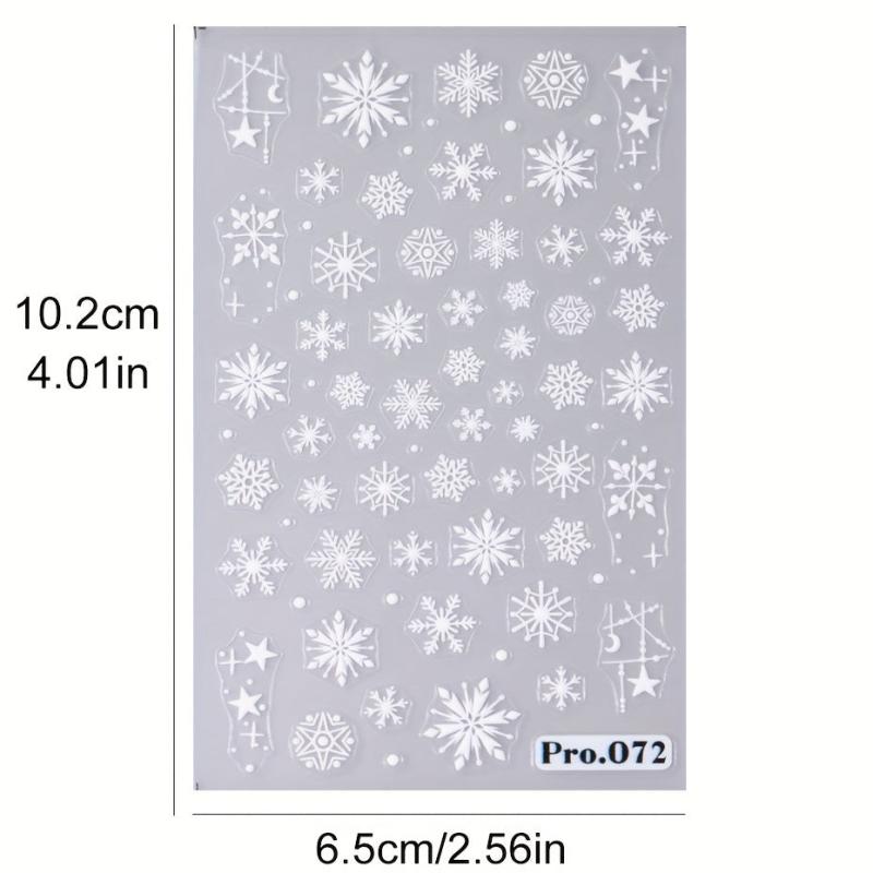 2pcs 5D Embossed Christmas Snowflake Nail Art Stickers