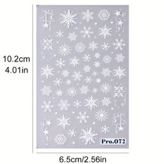 2pcs 5D Embossed Christmas Snowflake Nail Art Stickers