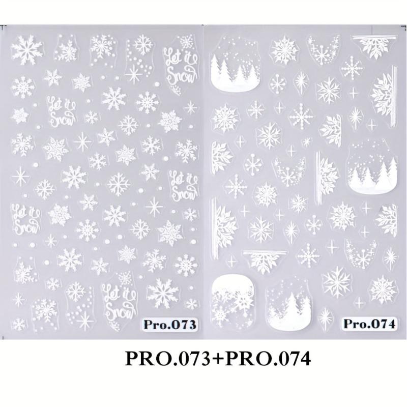 2pcs 5D Embossed Christmas Snowflake Nail Art Stickers