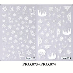 2pcs 5D Embossed Christmas Snowflake Nail Art Stickers
