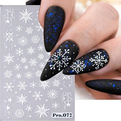 2pcs 5D Embossed Christmas Snowflake Nail Art Stickers
