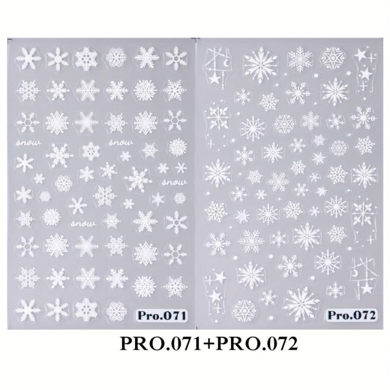 2pcs 5D Embossed Christmas Snowflake Nail Art Stickers