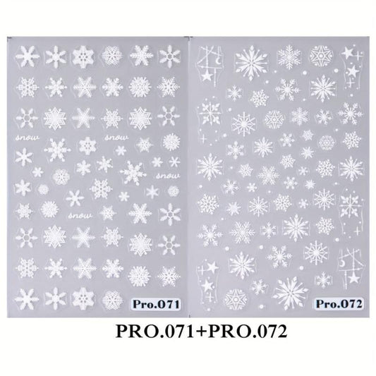 2pcs 5D Embossed Christmas Snowflake Nail Art Stickers