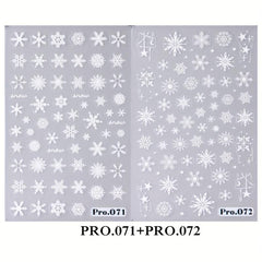2pcs 5D Embossed Christmas Snowflake Nail Art Stickers