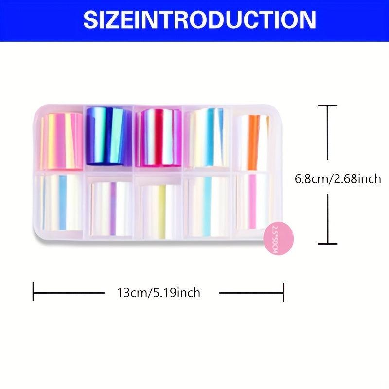 Aurora Laser Glass Nail Foil Stickers DIY & Salon Kit