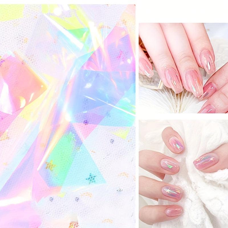 Aurora Laser Glass Nail Foil Stickers DIY & Salon Kit
