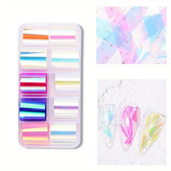Aurora Laser Glass Nail Foil Stickers DIY & Salon Kit