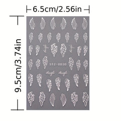 5D Embossed Nail Art Sticker Set Moon Star Wing Sun Self Adhesive Decals