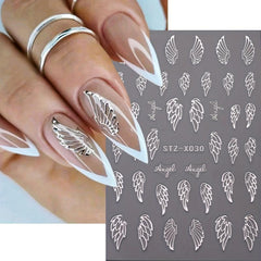 5D Embossed Nail Art Sticker Set Moon Star Wing Sun Self Adhesive Decals