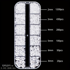2000 Pcs Flatback Nail Pearls Set With Tweezers And Pen